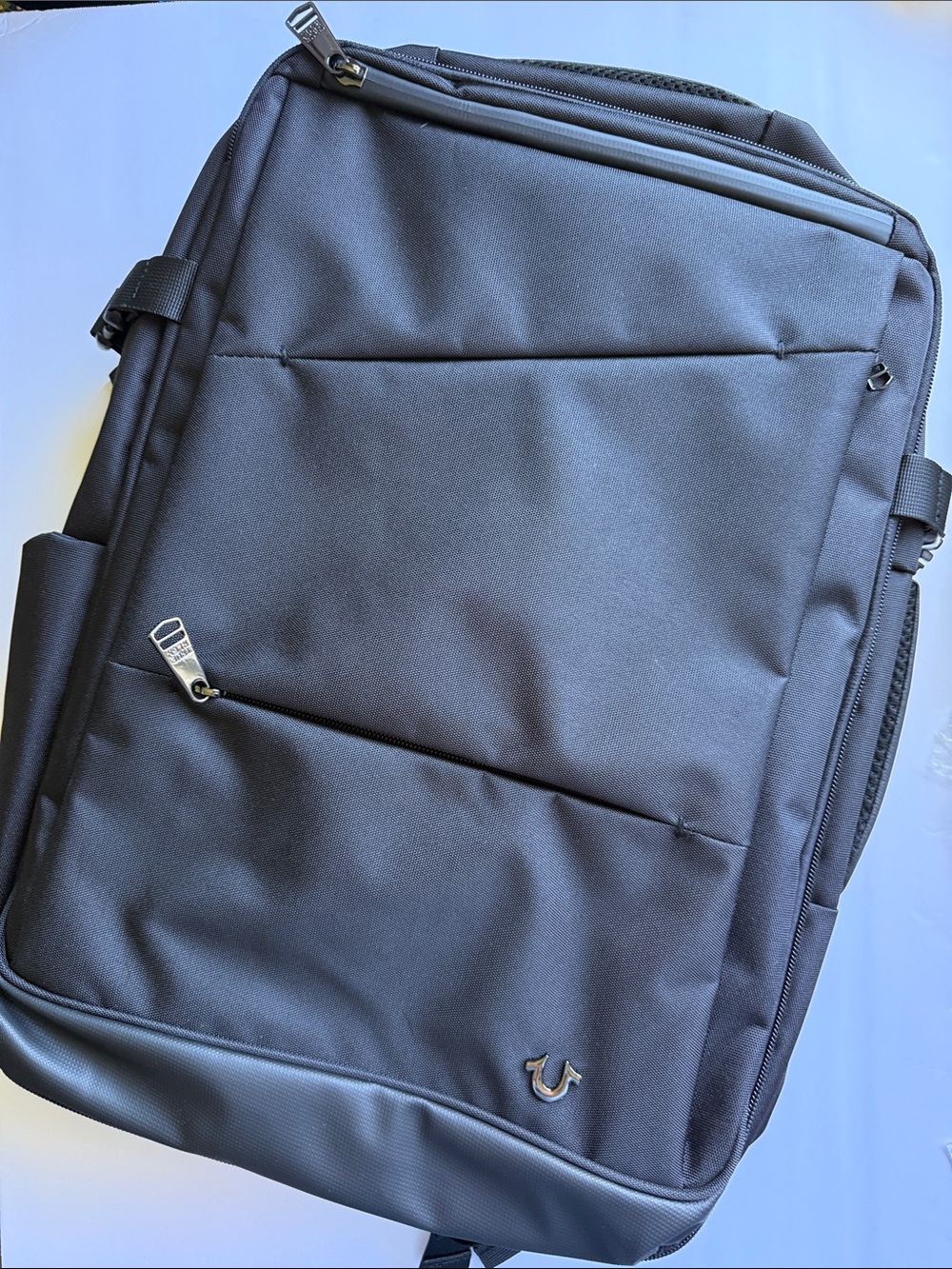 True Religion Black Travel Backpack with Subtle Logo